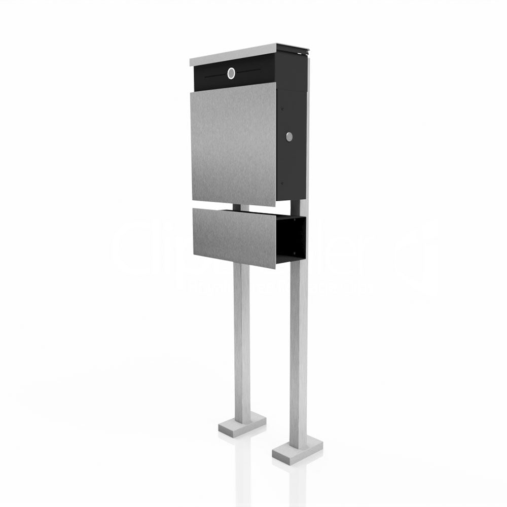 Edelstahl Briefkasten Zeitungsfach Freistehend Audio B5 Steel