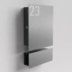 Edelstahl Briefkasten mit Zeitungsfach – B1 Steel