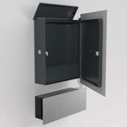 Edelstahl Briefkasten mit Zeitungsfach – B1 Steel