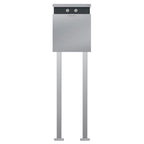 Edelstahl Briefkasten B5 Steel Doppelklingel Freistehend