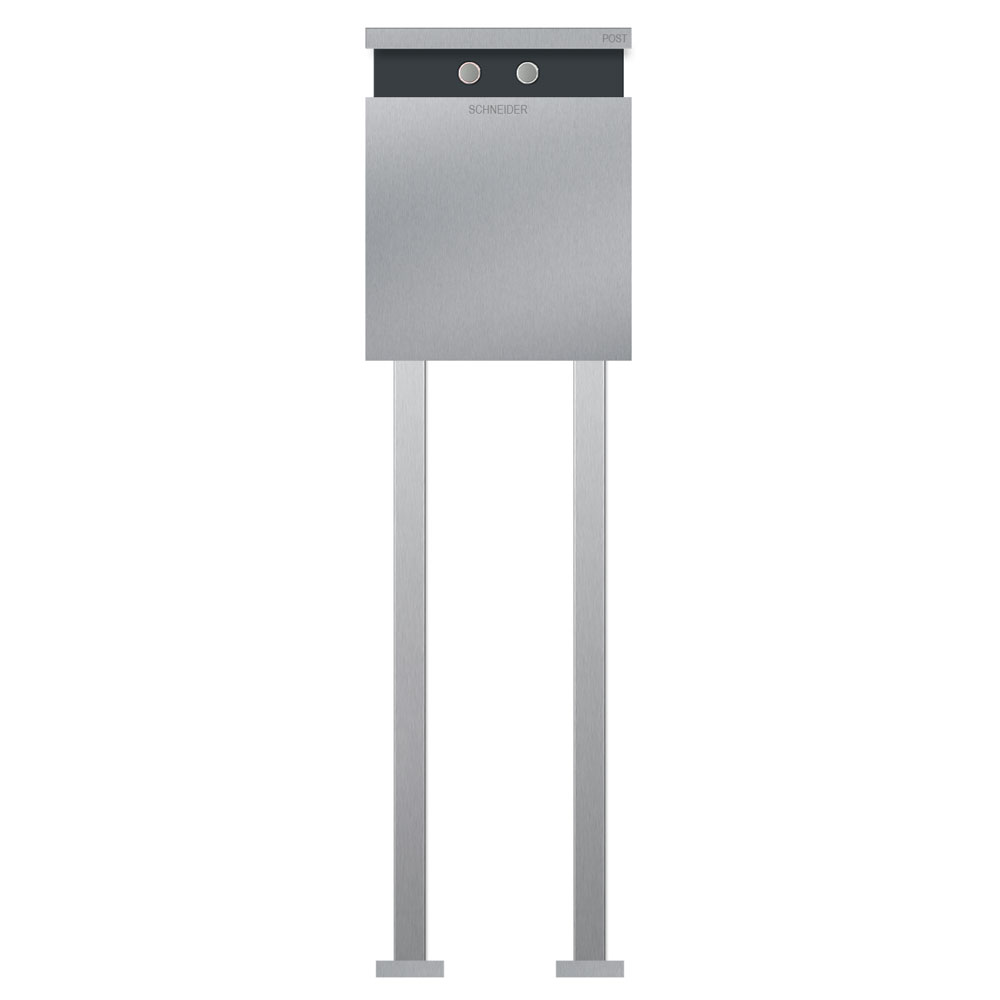 Edelstahl Briefkasten B5 Steel Doppelklingel Freistehend