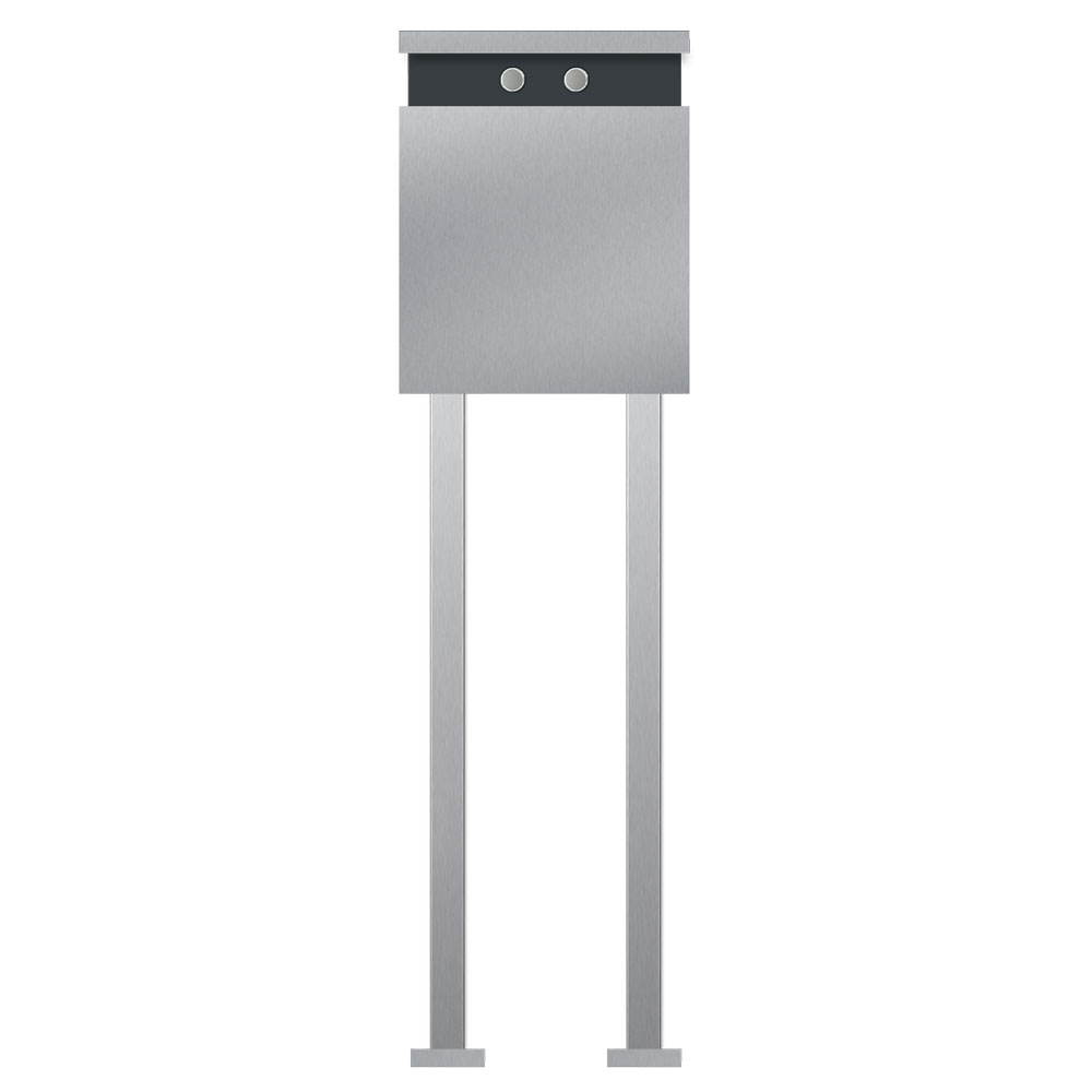 Edelstahl Briefkasten B5 Steel Doppelklingel Freistehend