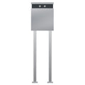 Edelstahl Briefkasten B5 Steel Doppelklingel Freistehend