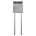 Edelstahl Briefkasten B5 Steel Doppelklingel Freistehend