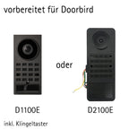 Anthrazitfarbener Briefkasten aus Edelstahl mit Videosprechanlage B3V-DoorBird, pulverbeschichtet, modernes Design