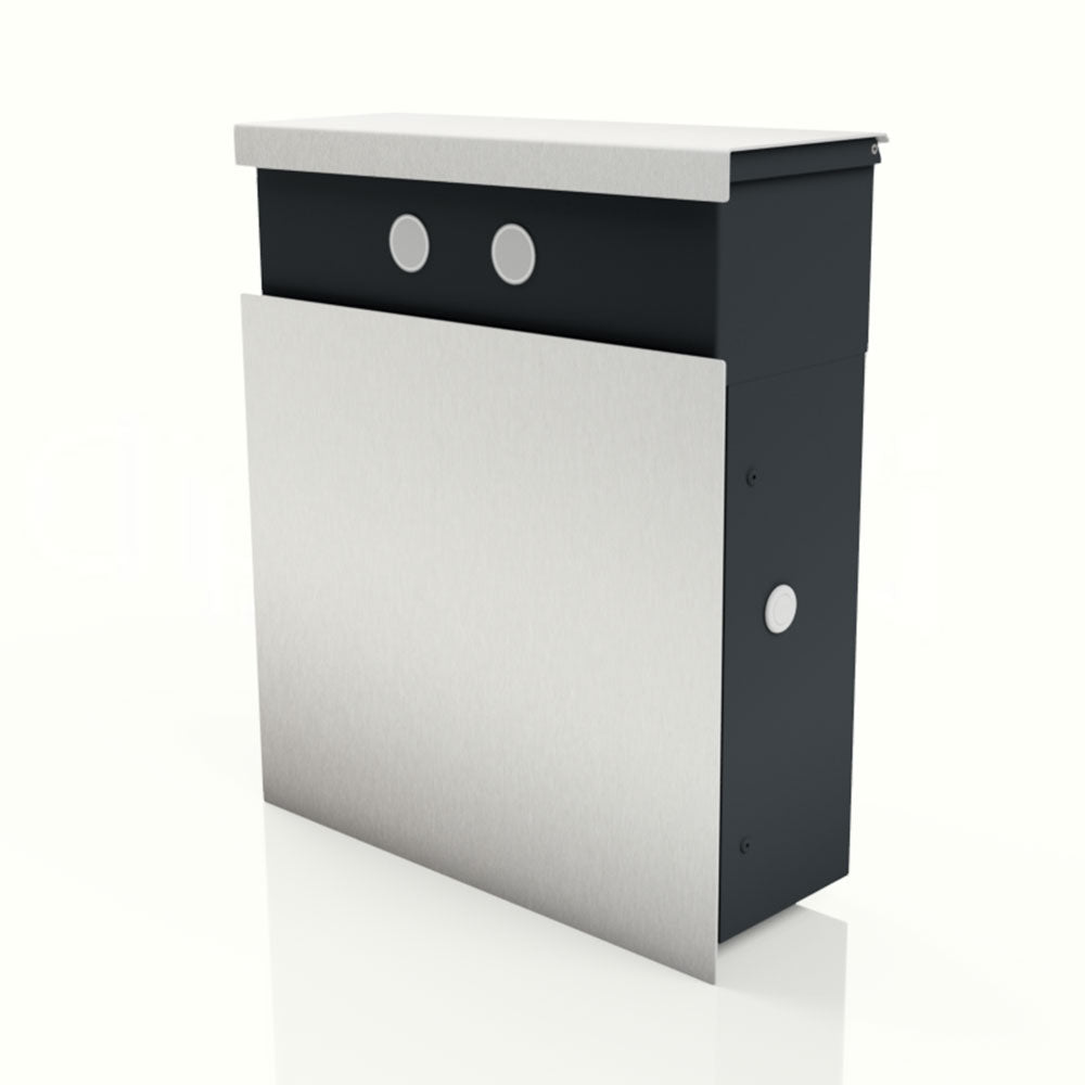Edelstahl Briefkasten B5 Steel Doppelklingel
