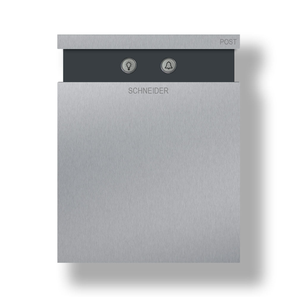 Edelstahl Briefkasten B5 Steel Doppelklingel