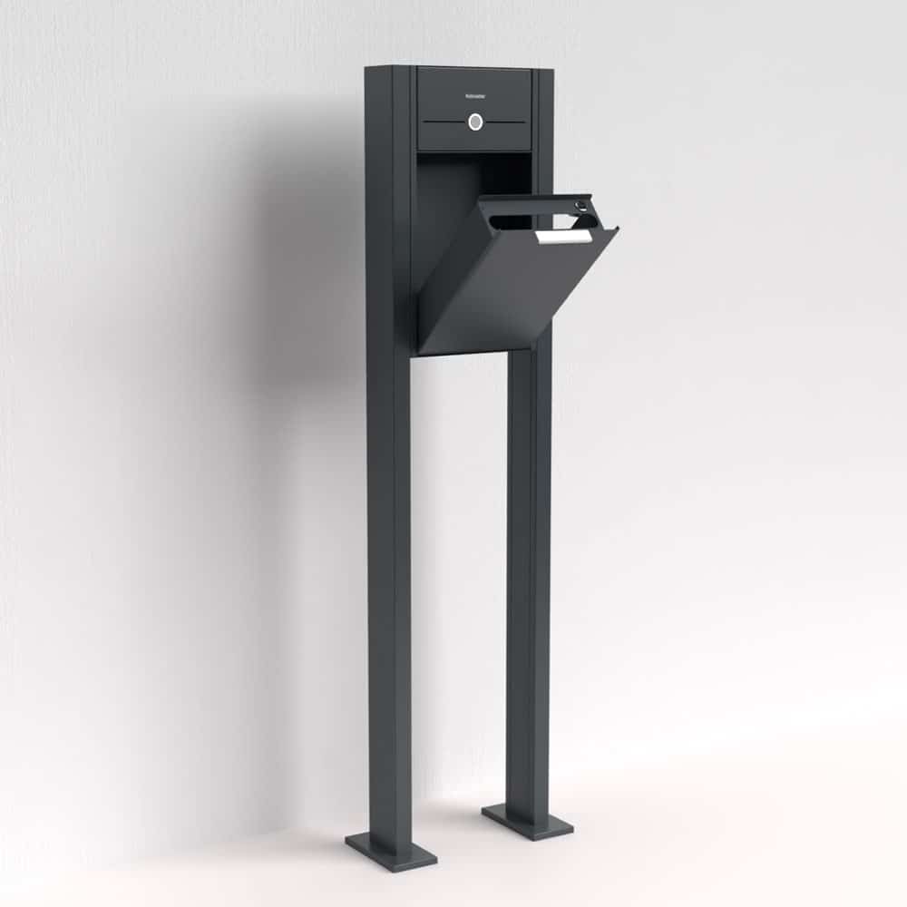 Anthrazit Briefkasten B4 Small Audio freistehend – Briefkastenanlage