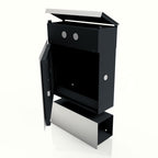 Edelstahl Briefkasten Zeitungsfach B5 Steel Doppelklingel