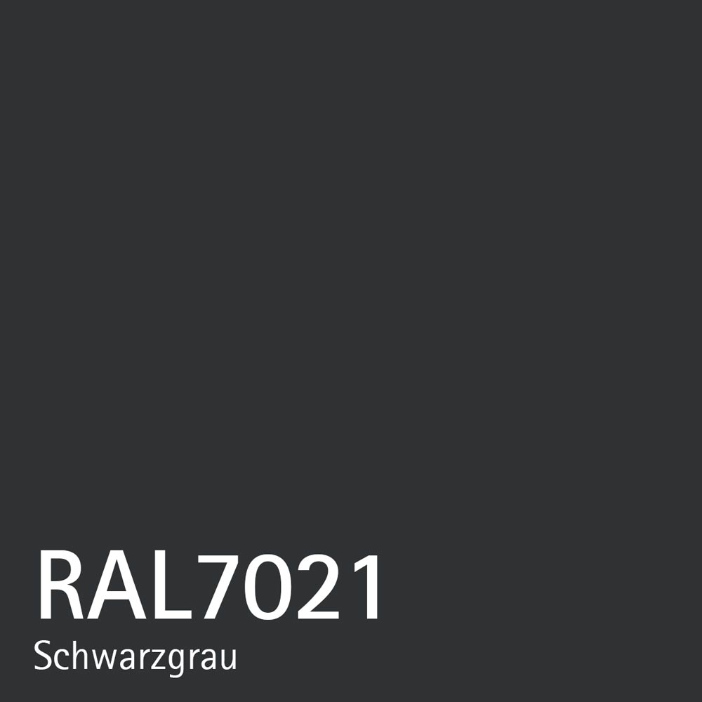 Edelstahl Briefkasten B1 Shield mit schwarzer Pulverbeschichtung in RAL7021, modernes Design, wetterfest und langlebig.