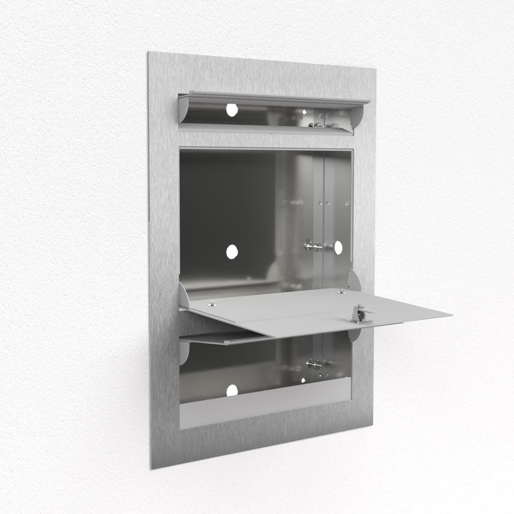 Briefkasten Edelstahl B3 Compact Zeitungsfach