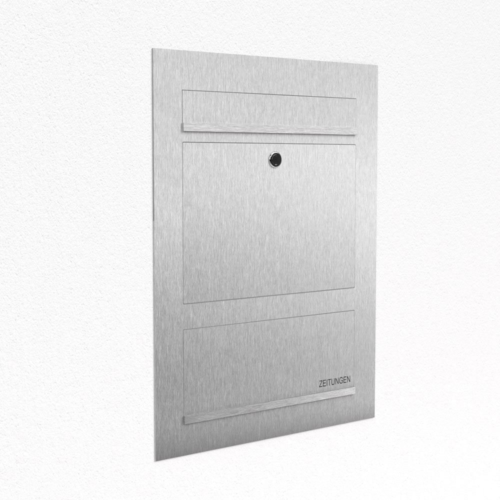 Briefkasten Edelstahl B3 Compact Zeitungsfach