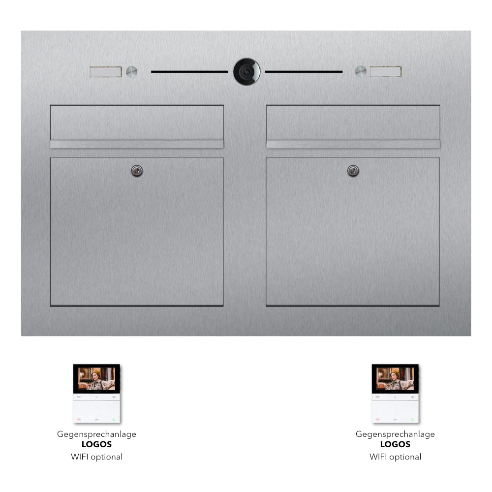 Briefkasten Edelstahl B3V-LC Twin