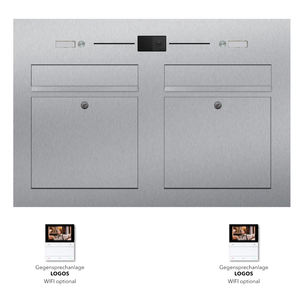 Briefkasten Edelstahl B3V-LC Twin Ultra