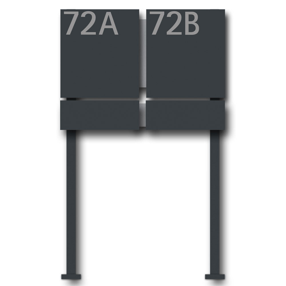 Edelstahl Briefkasten Zeitungsfach freistehend – B1 Number Twin