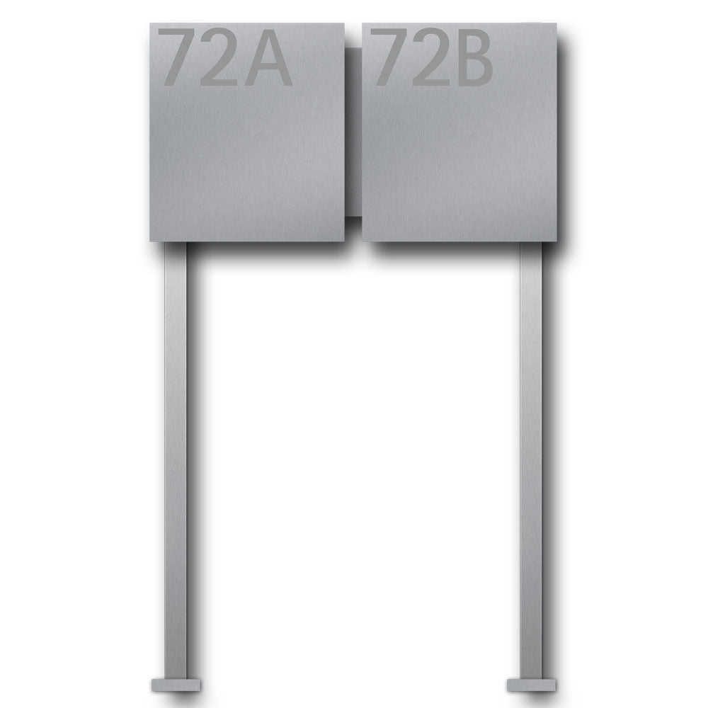 Edelstahl Briefkasten freistehend – B1 Number Twin