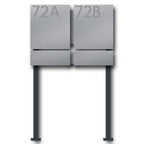 Edelstahl Briefkasten Zeitungsfach freistehend – B1 Number Twin