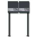 Briefkasten Edelstahl B1 Shield Twin freistehend