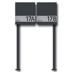 Briefkasten Edelstahl B1 Shield Twin freistehend