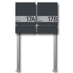Briefkasten Zeitungsfach Edelstahl B1 Shield Twin freistehend