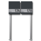 Briefkasten Edelstahl B1 Shield Twin freistehend