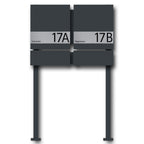 Briefkasten Zeitungsfach Edelstahl B1 Shield Twin freistehend