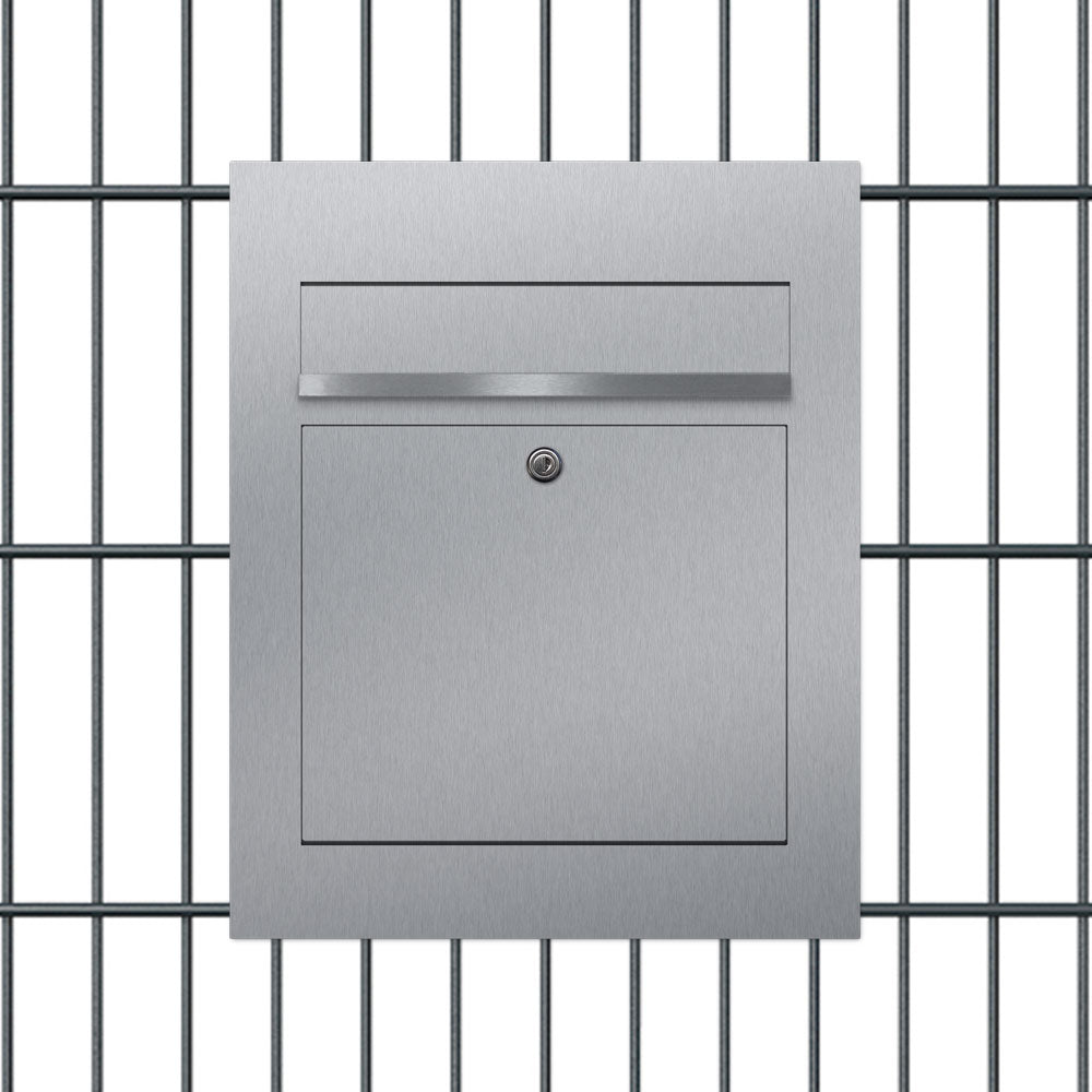 Briefkasten Doppelstabzaun Edelstahl B3