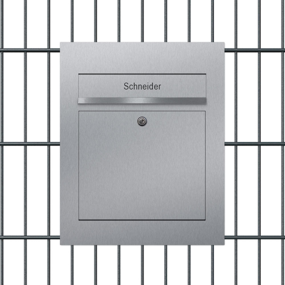 Briefkasten Doppelstabzaun Edelstahl B3