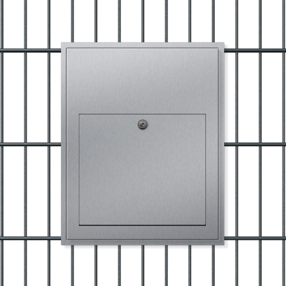 Briefkasten Doppelstabzaun Edelstahl B3
