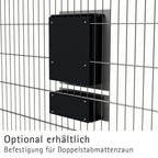 Edelstahl Briefkasten mit Zeitungsfach und Pulverbeschichtung in Anthrazit, geeignet für Zaun und Doppelstabmattenzaun.