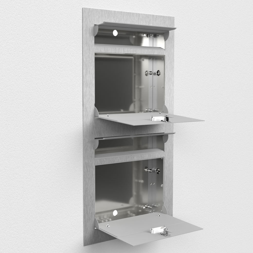 Doppelbriefkasten Zweifamilie Edelstahl B3 Compact