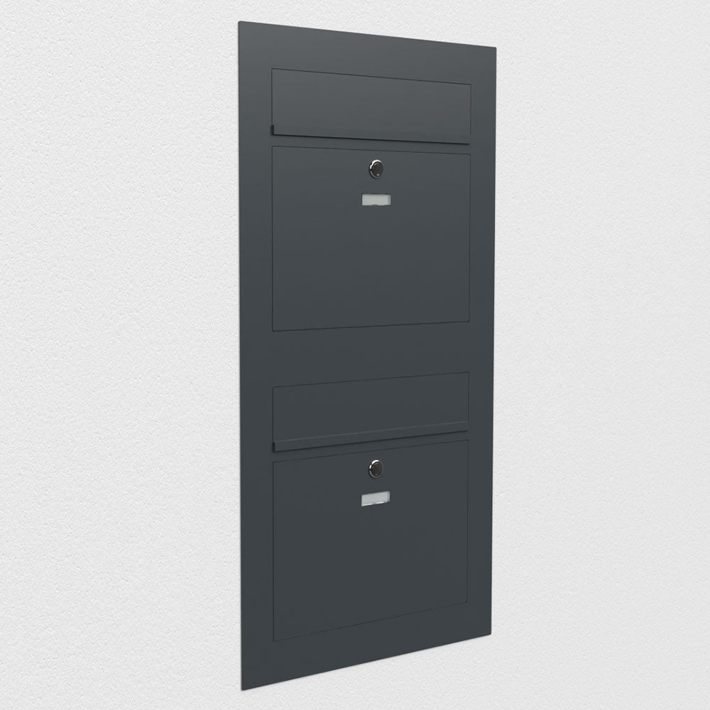 Doppelbriefkasten Zweifamilie Edelstahl B3 Compact