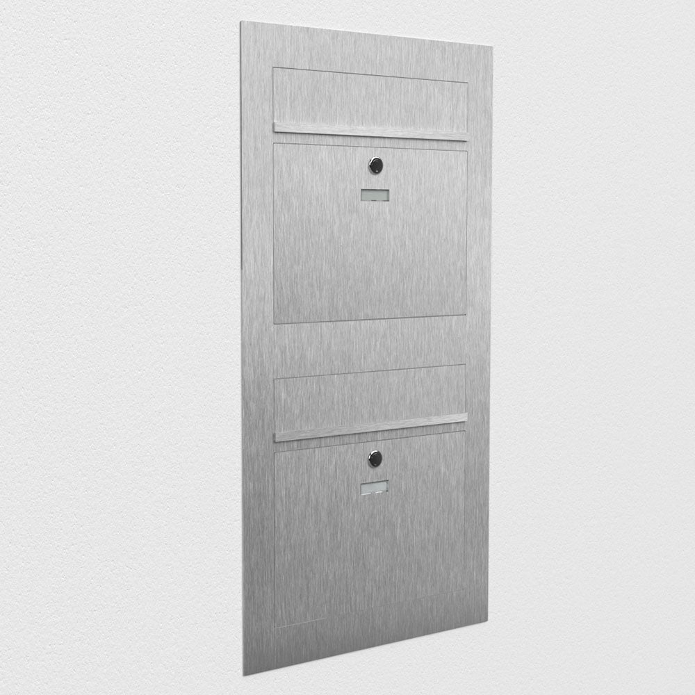 Doppelbriefkasten Zweifamilie Edelstahl B3 Compact