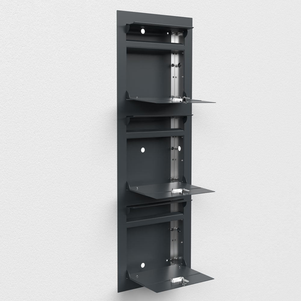 Dreifach Briefkasten Mehrfamilie Edelstahl B3 Compact