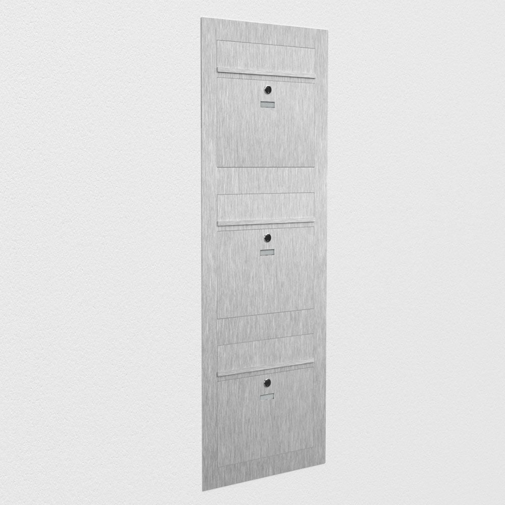 Dreifach Briefkasten Mehrfamilie Edelstahl B3 Compact