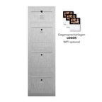 Dreifach Briefkasten Mehrfamilie Edelstahl B3 Video-LC Compact