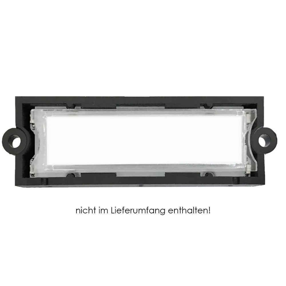 Edelstahl-Videosprechanlage B3V-DoorBird mit anthrazitfarbenem Briefkasten und Namensschild, Unterputz-Installation, moderne Sicherheitstechnik