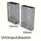 Anthrazitfarbener Briefkasten mit Videosprechanlage B3V-DoorBird, Unterputzmontage, modernes Design, sichtbare Türstation und Kamera