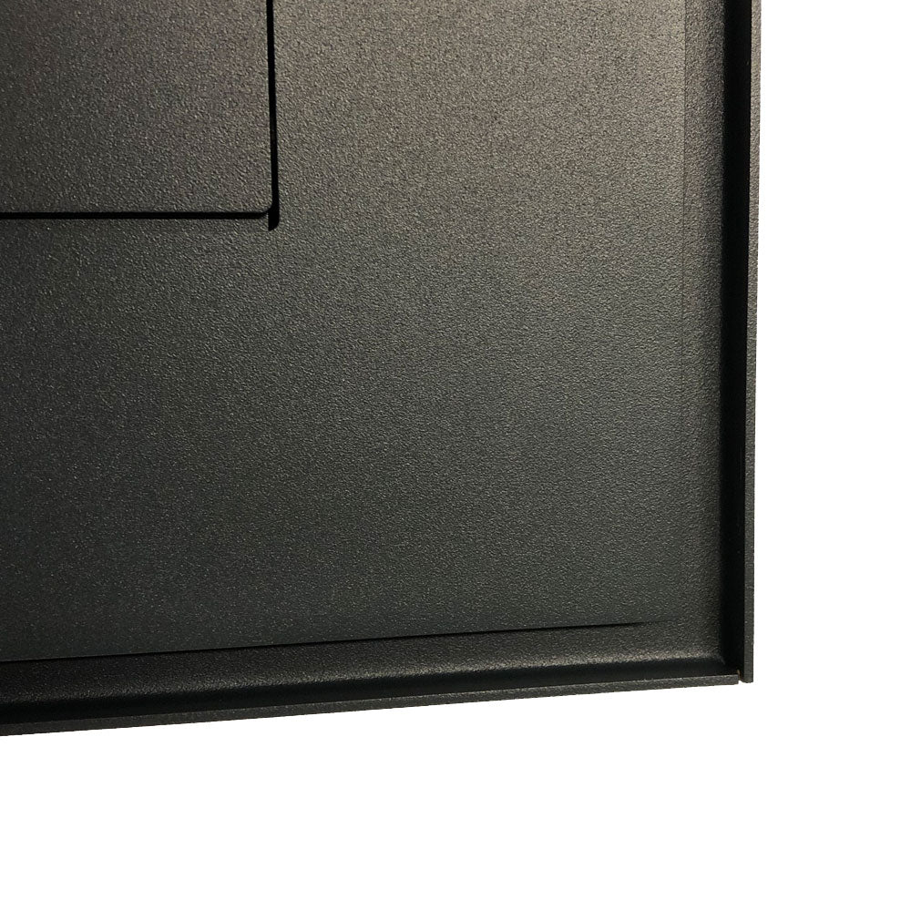 Anthrazitfarbener Briefkasten mit Videosprechanlage B3V-DoorBird, Schattenfuge, modernes Design, wetterfest, für Hauswandmontage