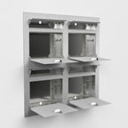 Vierfach Briefkasten Mehrfamilie Edelstahl B3 Compact