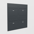 Vierfach Briefkasten Mehrfamilie Edelstahl B3 Compact