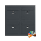 Vierfach Briefkasten Mehrfamilie Edelstahl B3 Compact