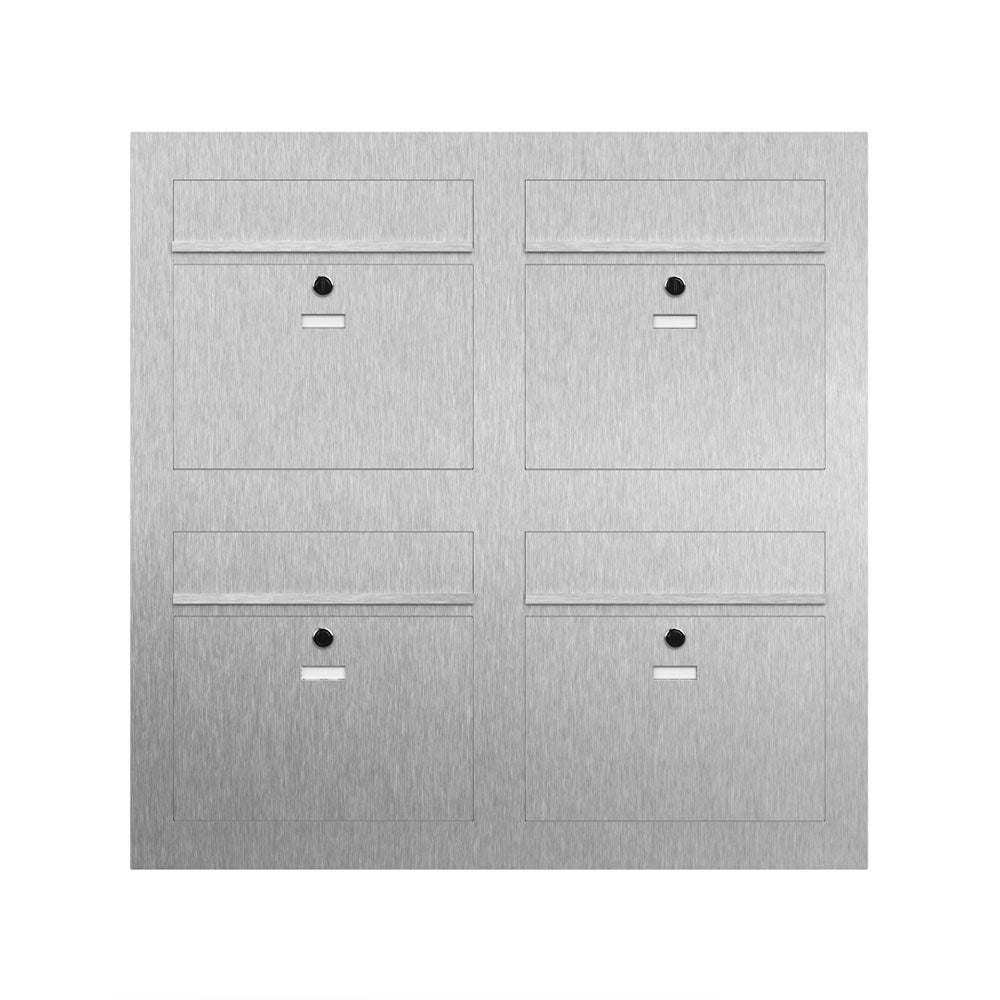 Vierfach Briefkasten Mehrfamilie Edelstahl B3 Compact